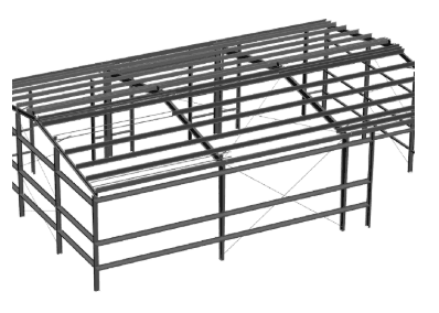 Structural steel frame model